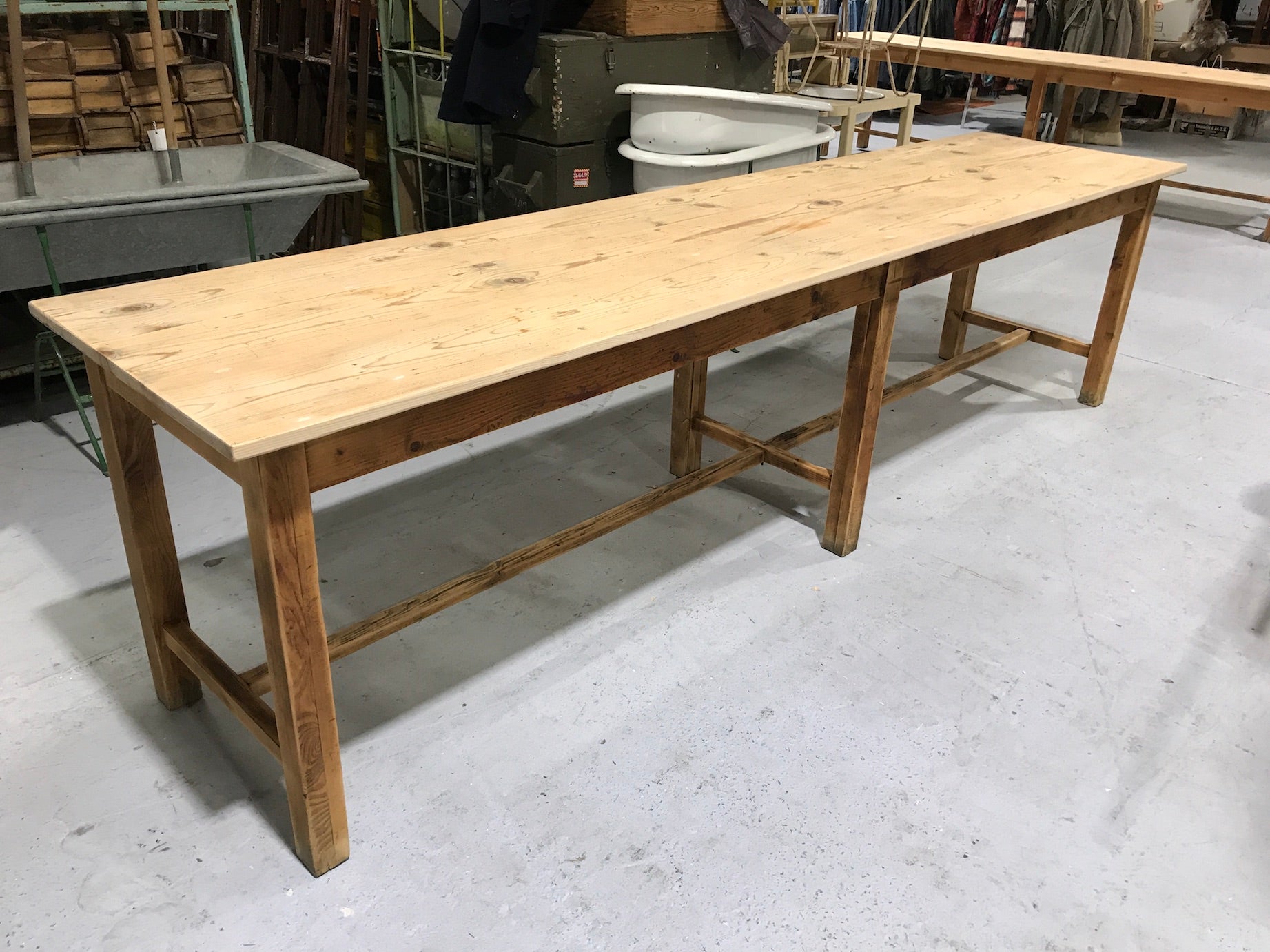 Vintage French kitchen farmhouse dining tables 3.0 mt #2474.