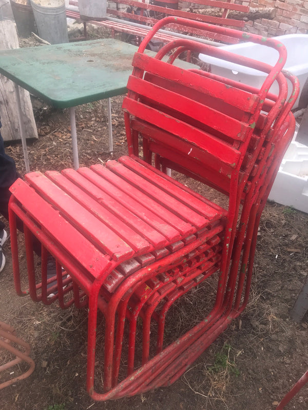 Vintage industrial French  garden chairs #2485
