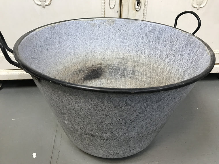 Vintage industrial French enamel big cauldrons #1460