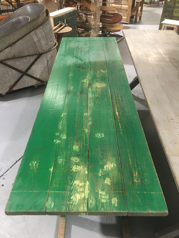 Vintage European Kitchen Farmhouse Trestle Table #B2666 Byron
