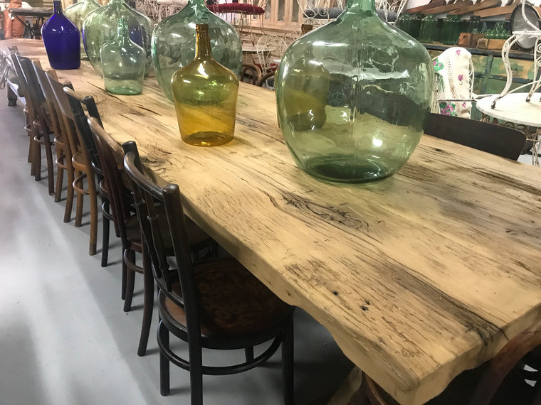 Vintage industrial European FRENCH OAK kitchen  dining table  4.3 long #2217 its in Byron bay