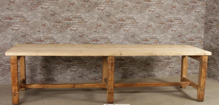 Vintage French kitchen farmhouse dining tables 3..0 mt #2520a