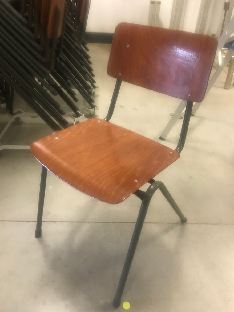 Vintage industrial Dutch school chairs  #2539