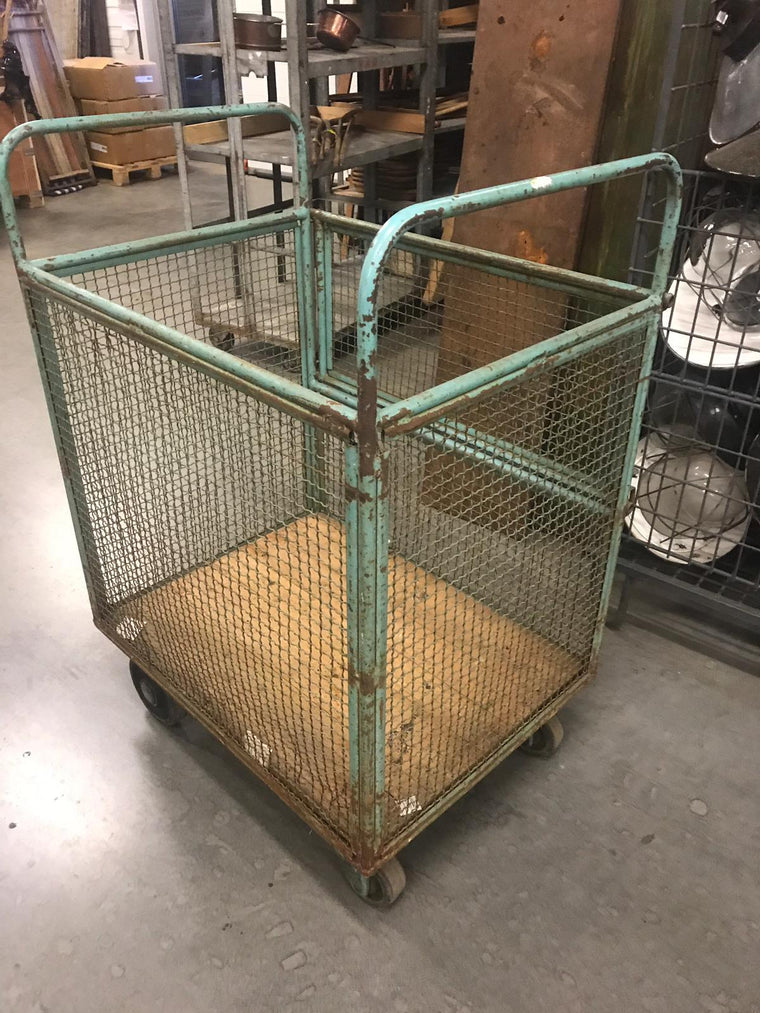 Vintage industrial Czech warehouse trolley  #2542