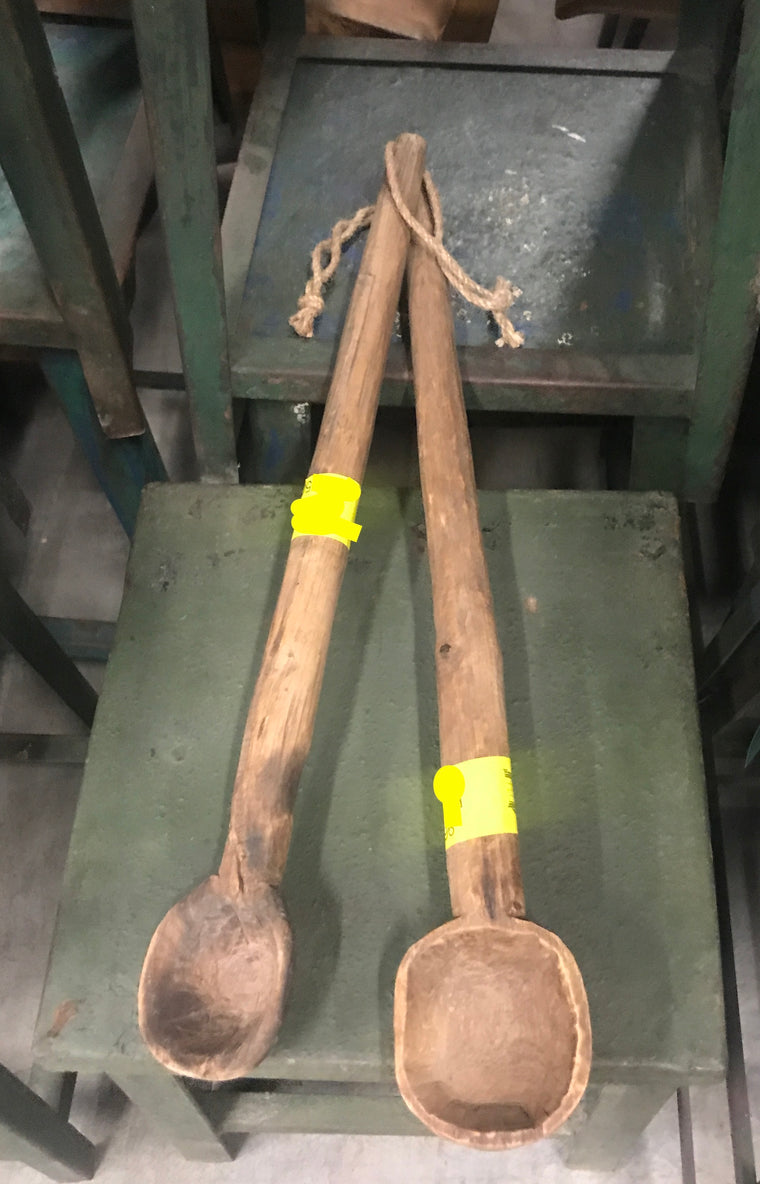 Vintage French large wooden  spoons #2559