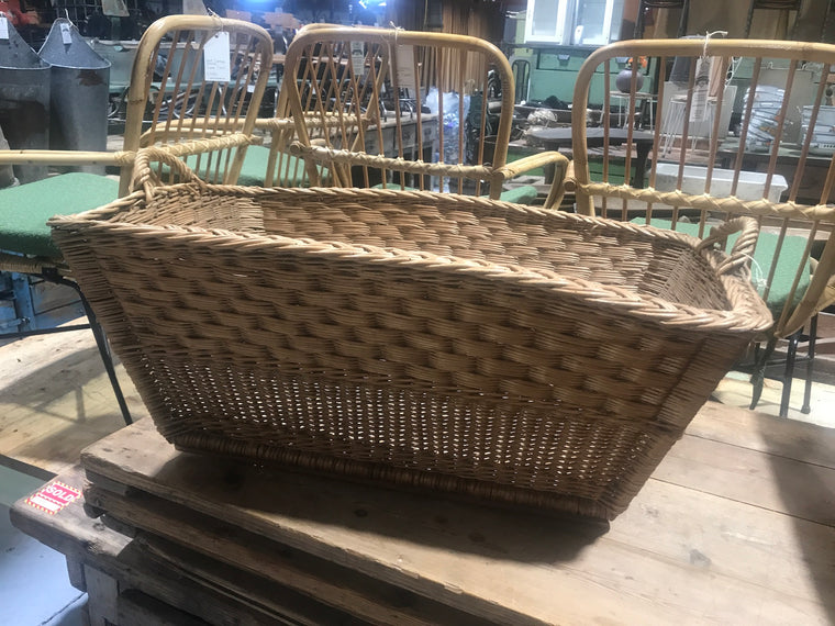 Vintage industrial French cane willow bakers basket  #2562/4