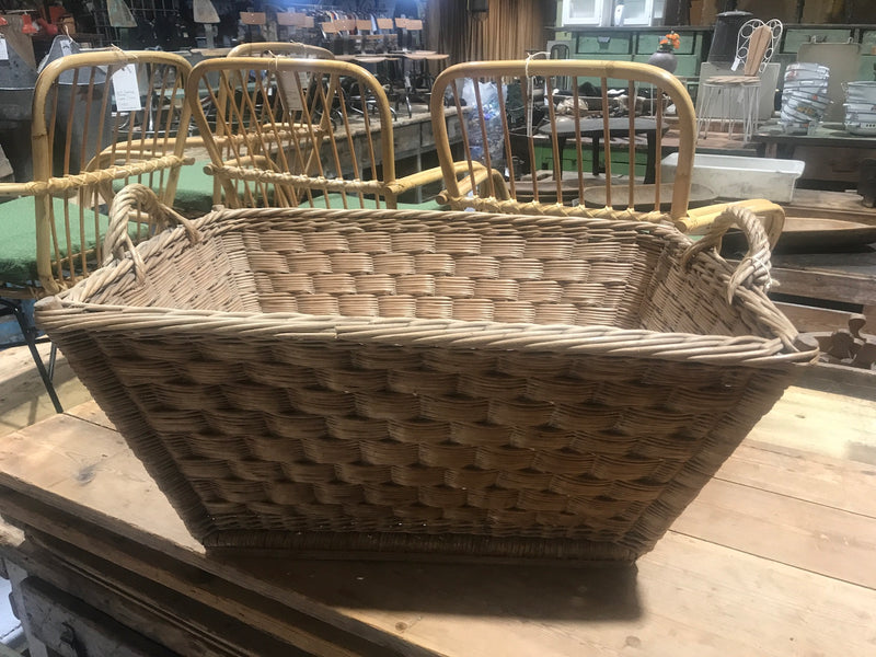 Vintage industrial French cane willow bakers basket  #2562/7