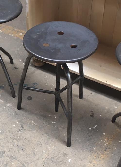 Vintage industrial Dutch hospital stool udjustable highet  #2585