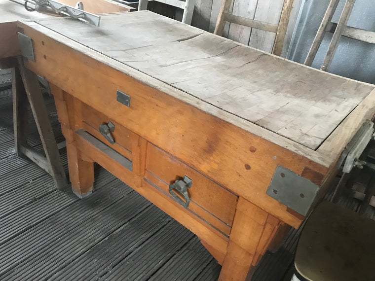 Vintage industrial European butchers block #2597