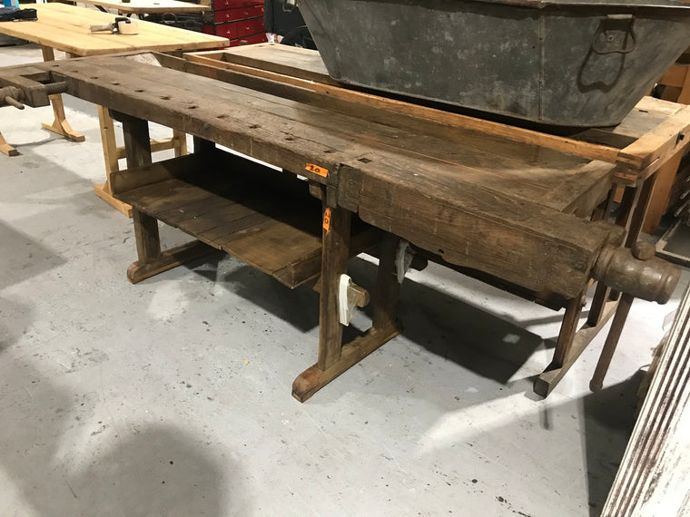 Vintage industrial European carpenters workbench 1920s #2620/20