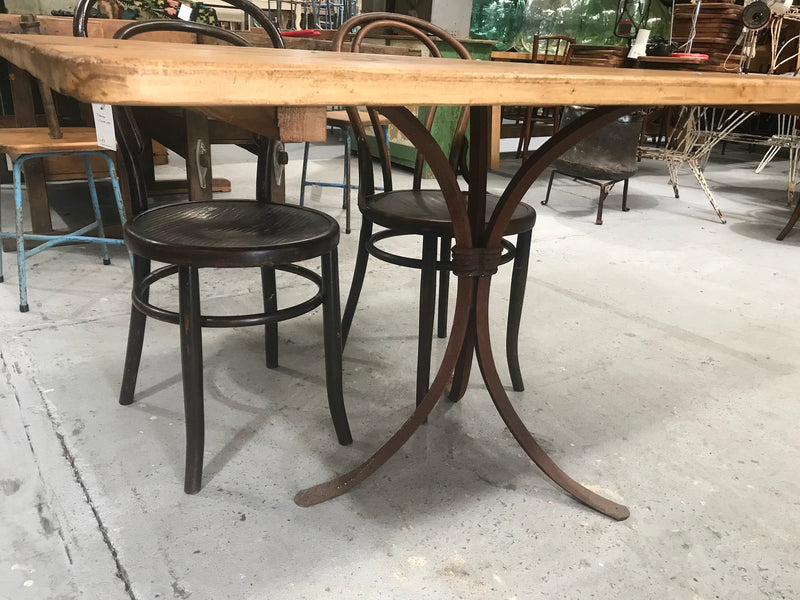 Vintage French small kitchen  garden cast iron base table 1.4 mt #2626 Table only