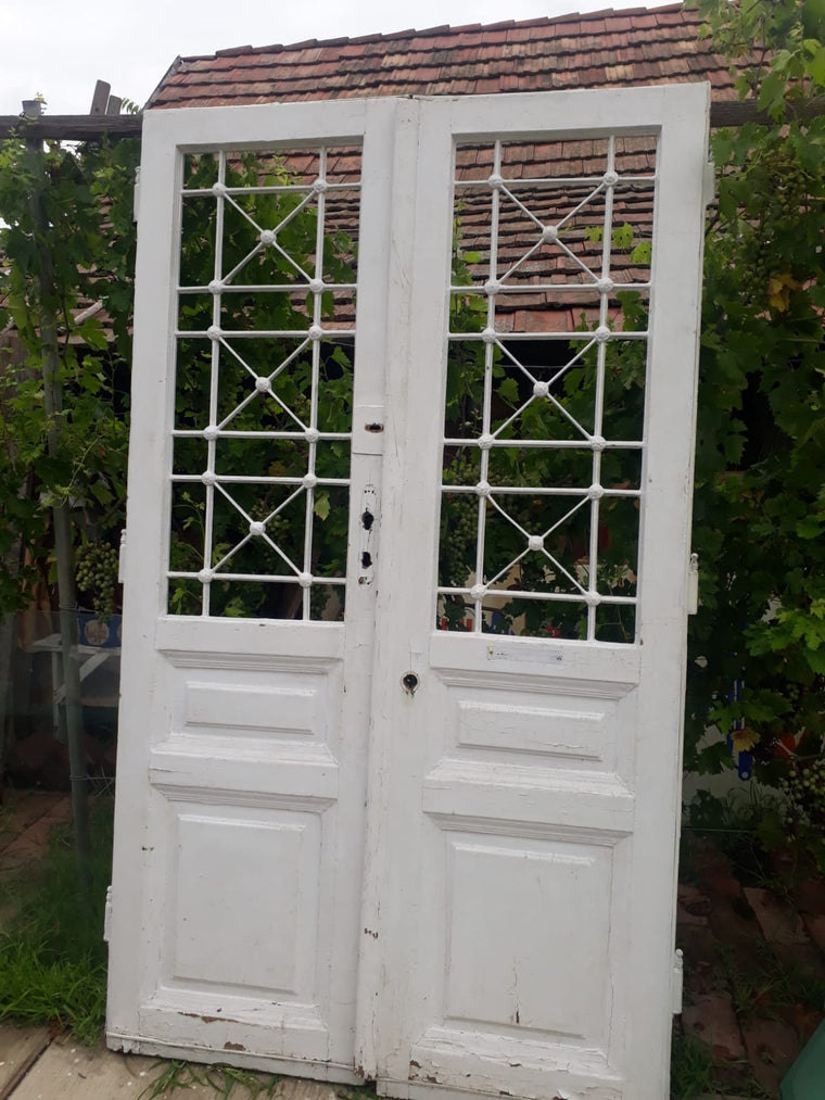 Vintage French wooden double house doors #2661