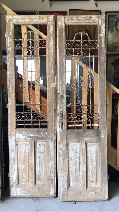 Vintage French wooden double house doors #B2663 BYRON