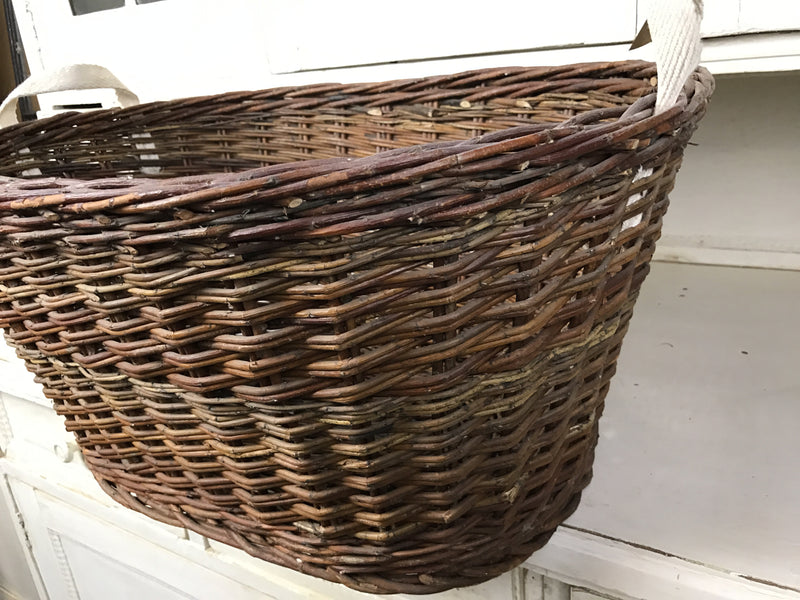 Vintage industrial French bakers baskets cane willow #1304