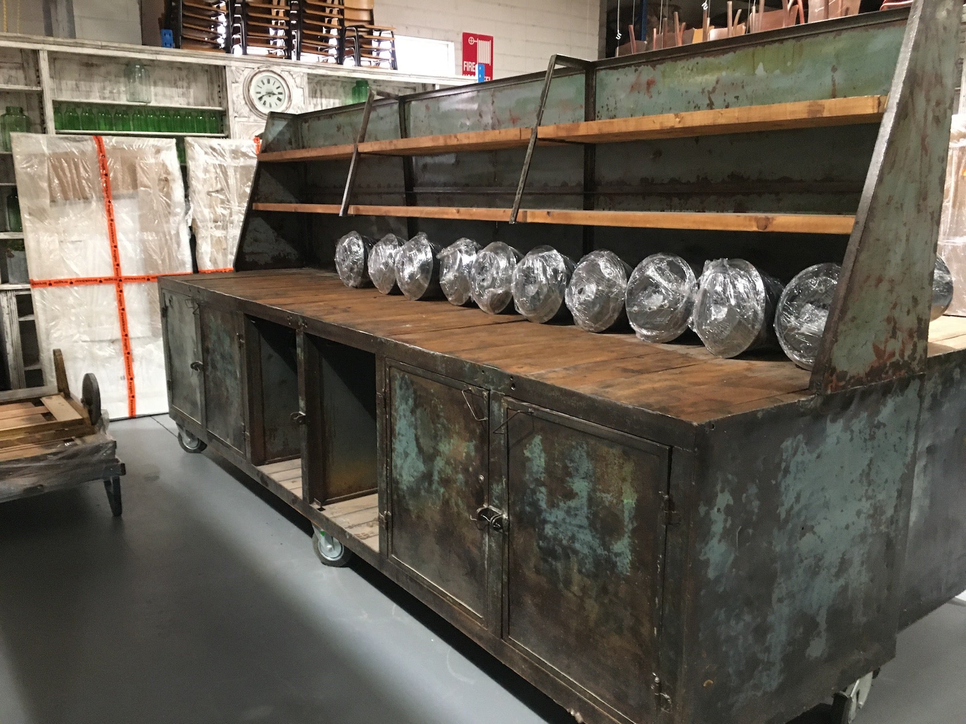 Vintage Industrial Ukraine Workbench / Shop Display  #2737