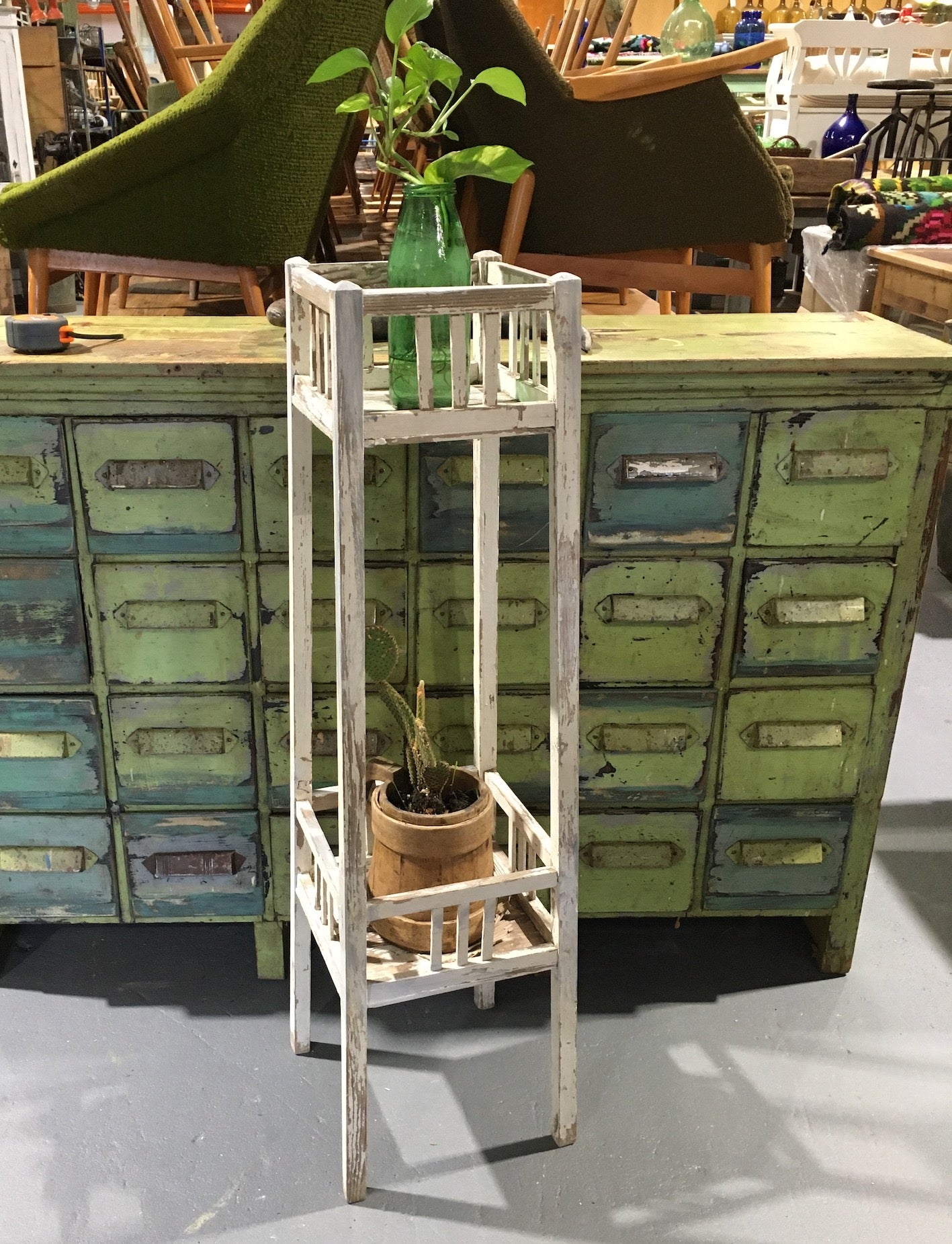 Vintage French wooden plant stand #2747