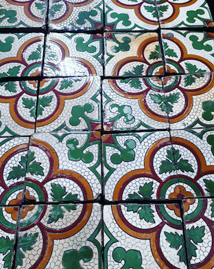 Vintage old Spanish tiles sold by sq meter #2768