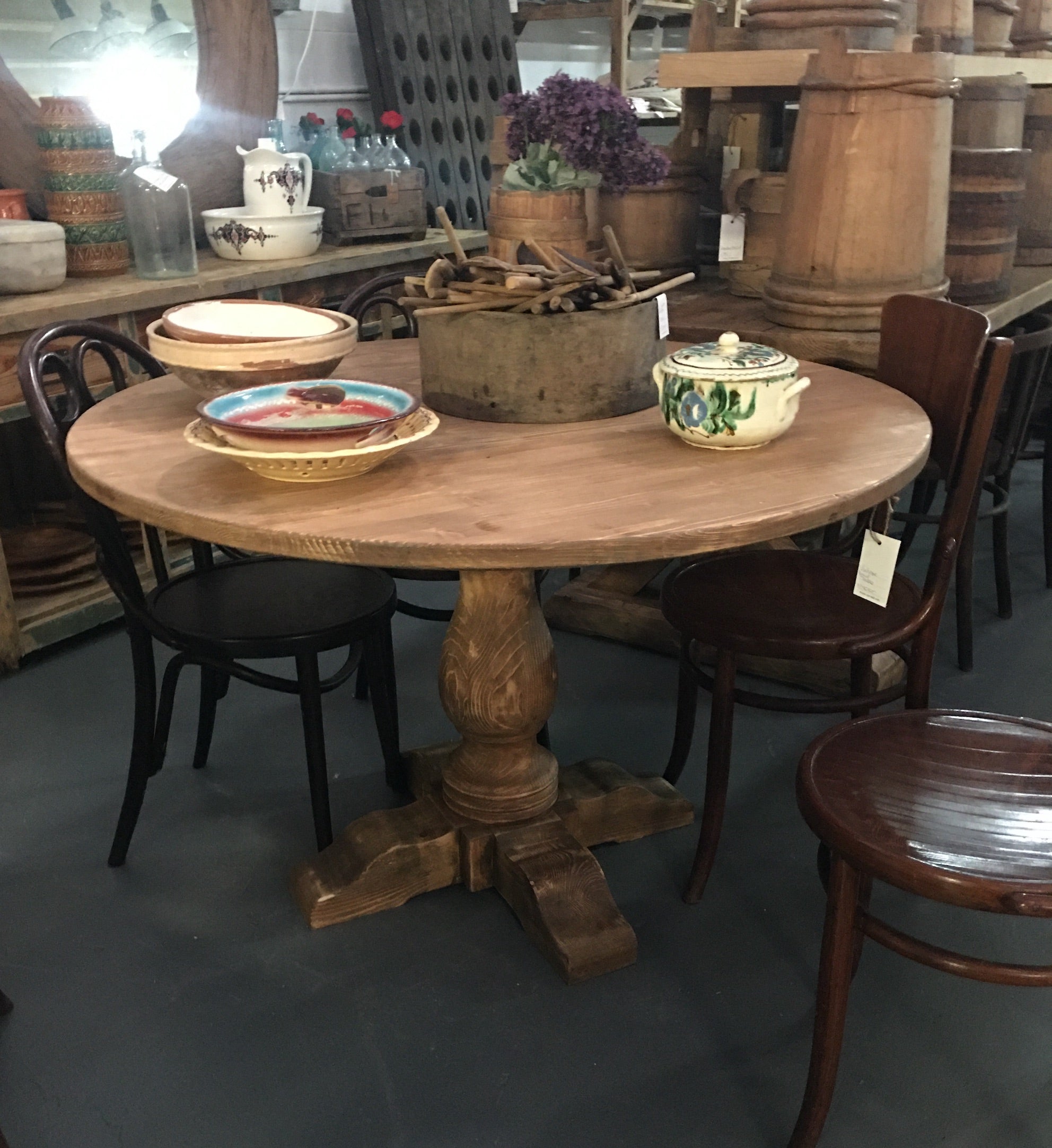 Vintage European Farmhouse Table #B3247 (1) Byron Warehouse