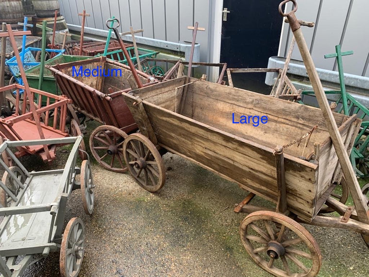 Vintage European wooden pumpkin cart #2704