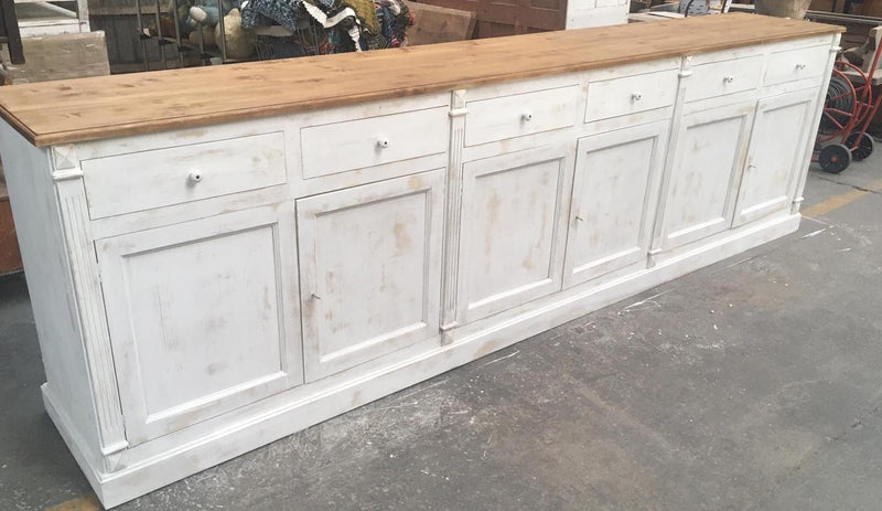 Vintage Dutch pharmacy counter cabinet 3.6 mt #3051 Catherine