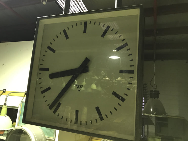 Vintage French SLAVE train station double sided clocks #707