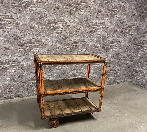 Vintage Industrial Dutch Station Trolley Cart  #3701