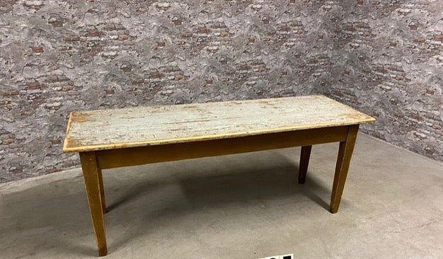 Vintage European Farmhouse Table  #3706  coming in the February container