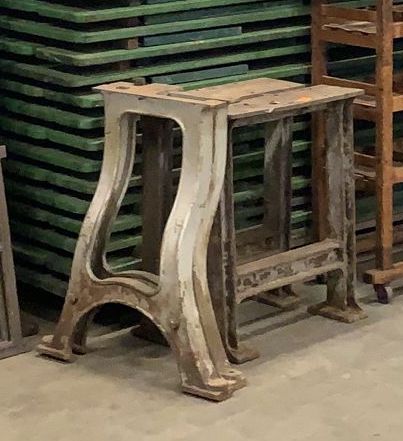Vintage iIdustrial European Workbench Cast Iron Legs  #3719