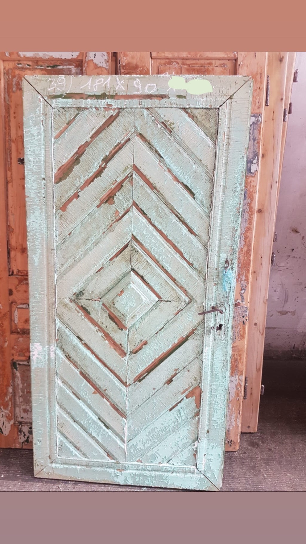 Vintage French wooden house door #2565/39
