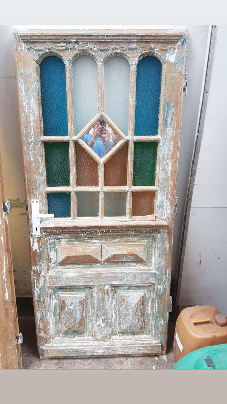 Vintage French wooden house door #2565/41 in byron