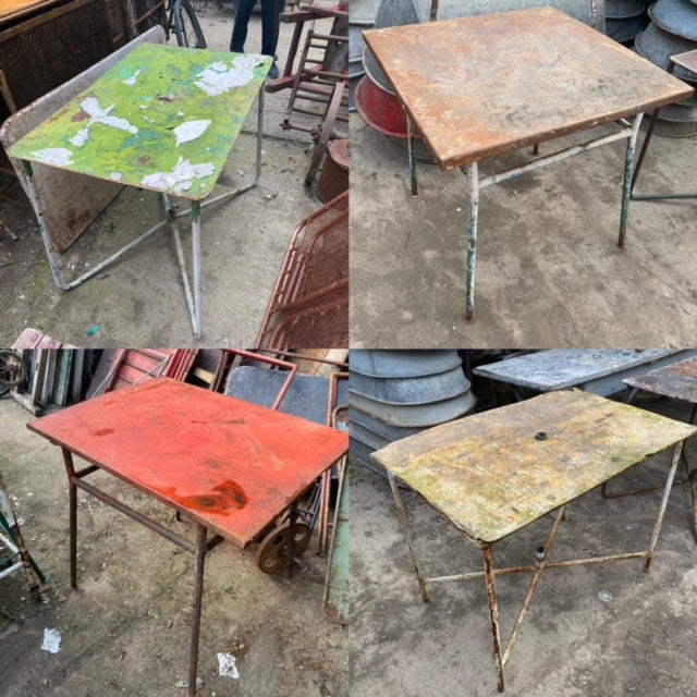 Vintage Metal bistro Garden Table  #3505 August container