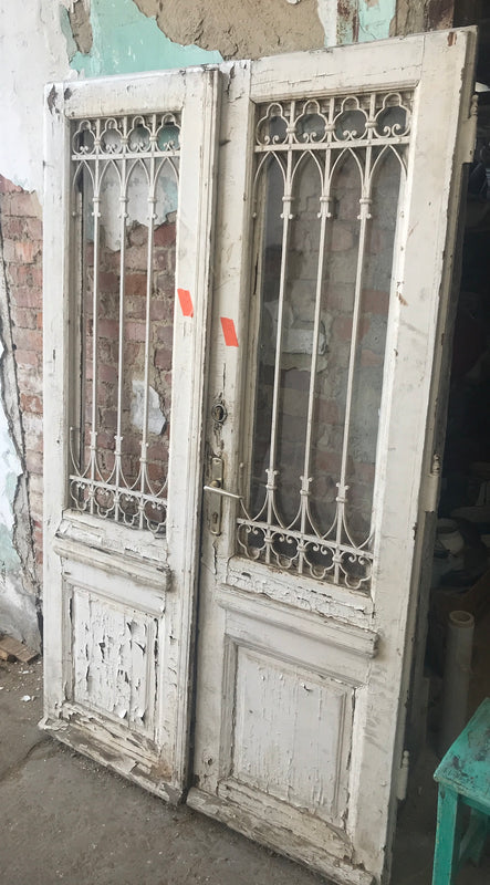 Vintage French wooden house door #2565/43