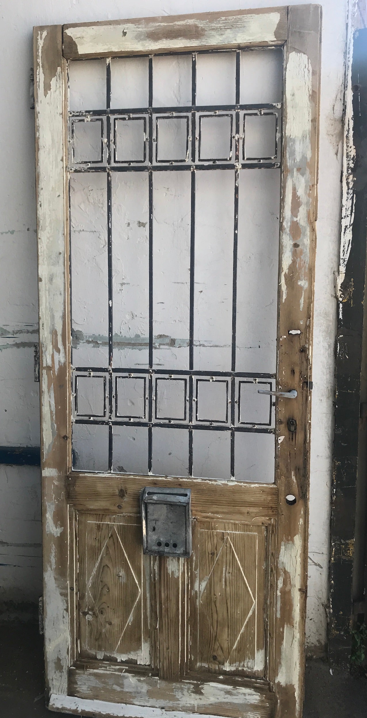 Vintage French wooden house door #2565/46