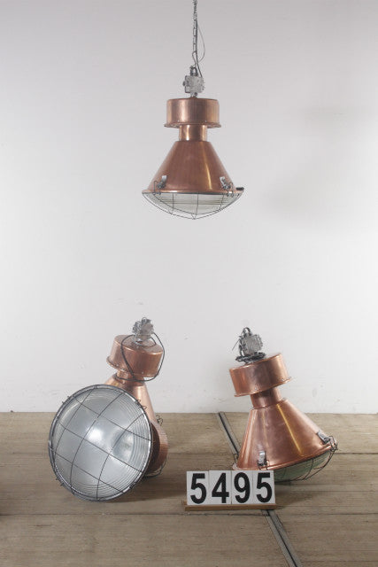 Vintage industrial CZECH warehouse lights #2193 copper