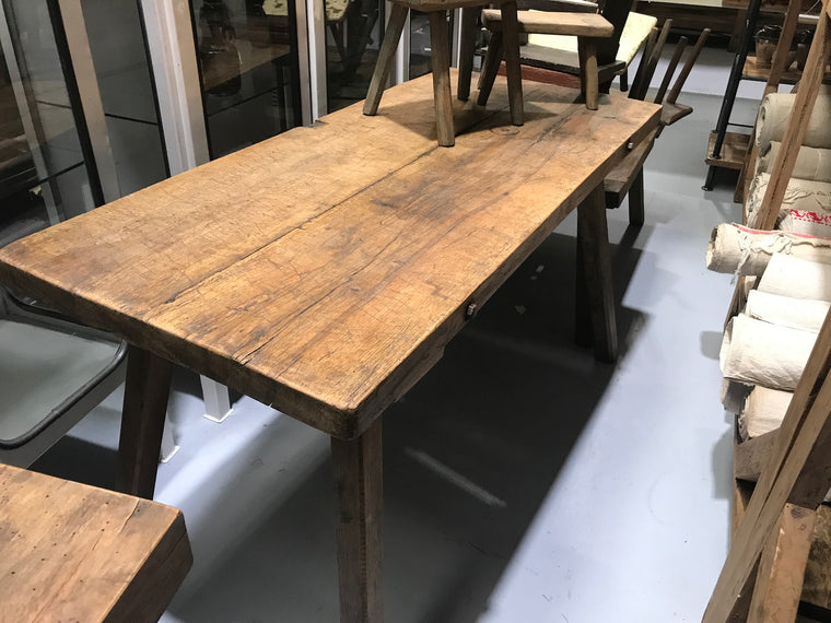Vintage industrial European wooden hallway table console #2170/5