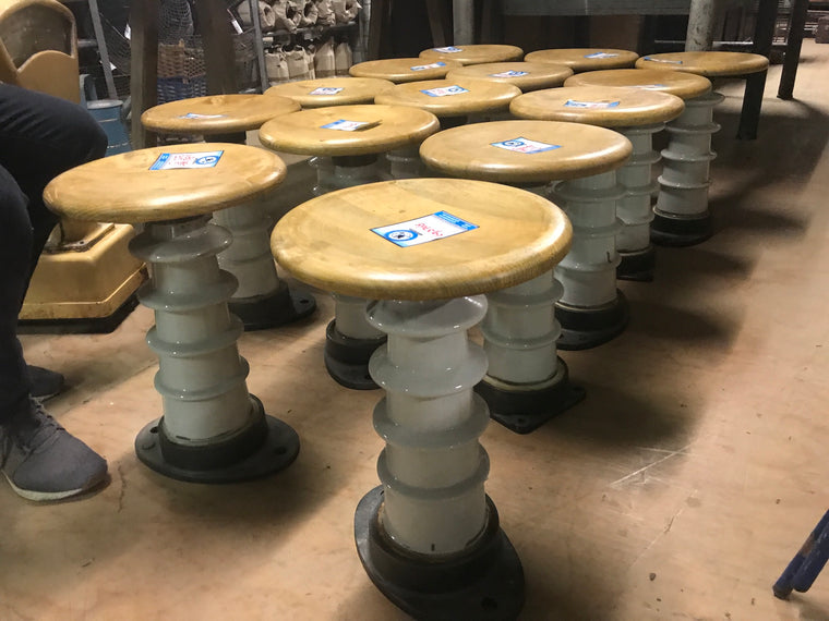Vintage industrial European stools #2196/6939