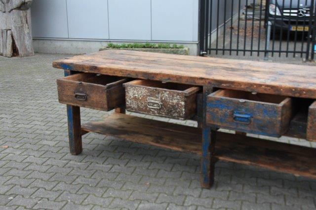 Vintage industrial European workbench table counter Kitchen island 5 meter #2187
