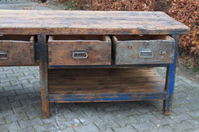 Vintage industrial European workbench table counter Kitchen island 5 meter #2187