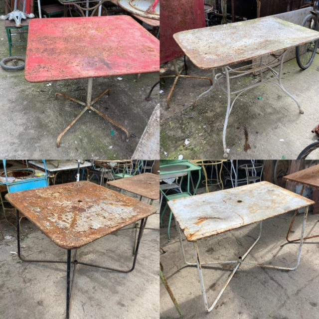Vintage Metal bistro Garden Table  #3506 August container
