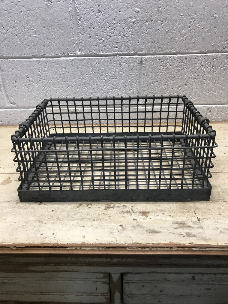 Vintage industrial metal crate #786