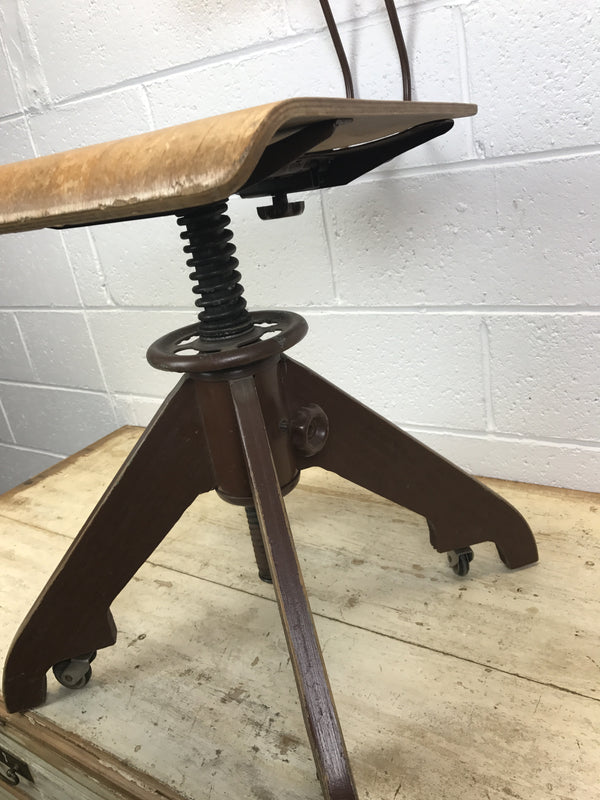 Vintage industrial wooden Atelier desk chair #913