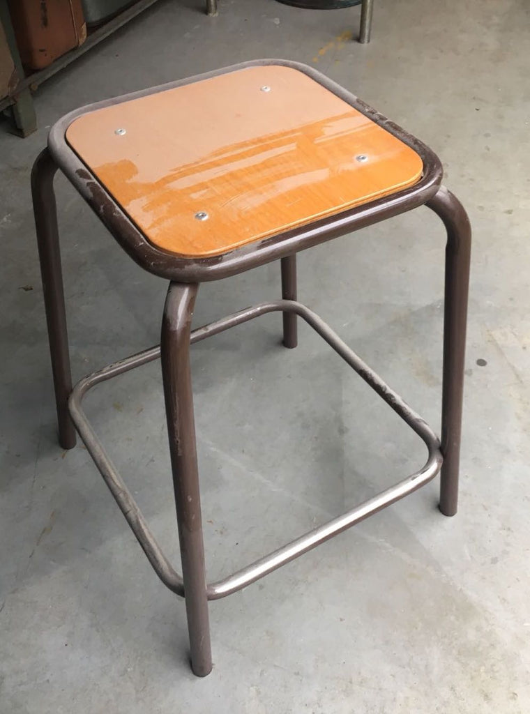 Vintage industrial French  stools #2204