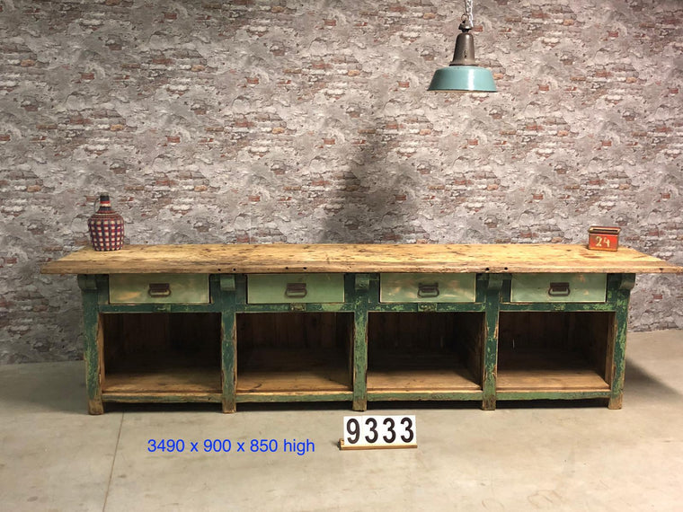 Vintage Industrial European Workbench / Kitchen Island  #2726