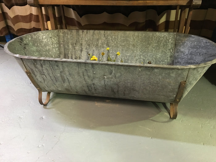 Vintage industrial French galvanised bath tubs #1572