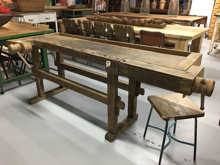 Vintage industrial European carpenters workbench 1920s #2095 B7