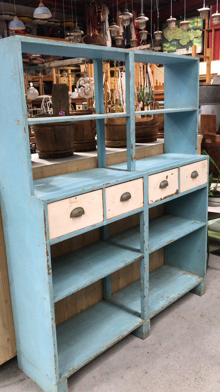 Vintage European wooden shelf bookcase  #2440