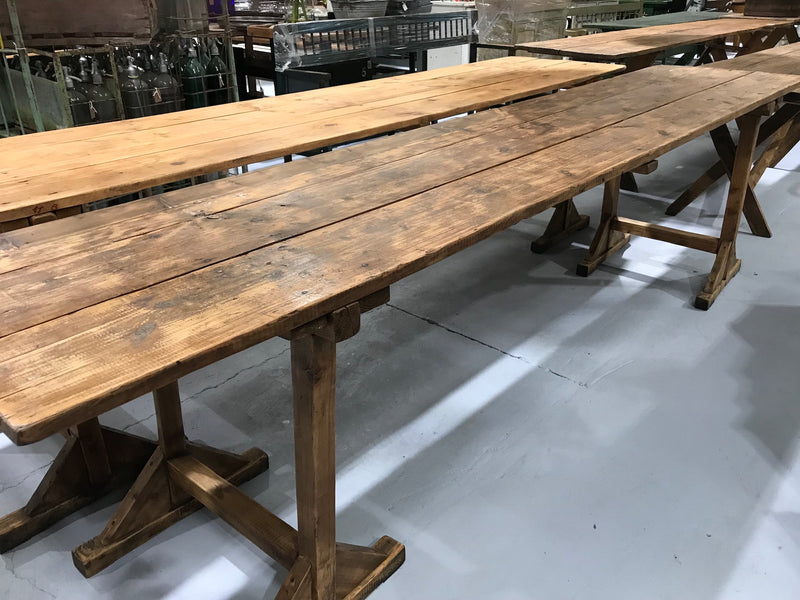 Vintage industrial European kitchen farmhouse dining table 3.0 long #1963 D6
