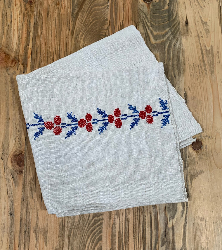 Vintage European Linen Tea Towel  #4709