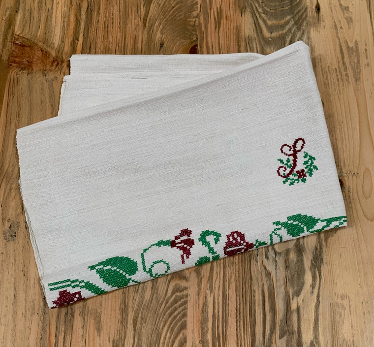 Vintage European Linen Tea Towel  #4710