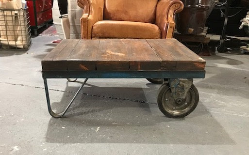 Vintage  Rail Cart Coffee Table  #3875